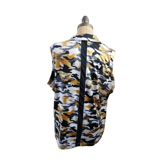 GG blue Size XL Luxe Sport Camo Print Golf Active Sporty Shirt Top - Picture 3 of 3